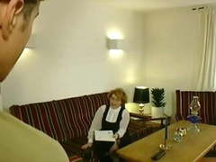 Mature redhead woman and a young cock